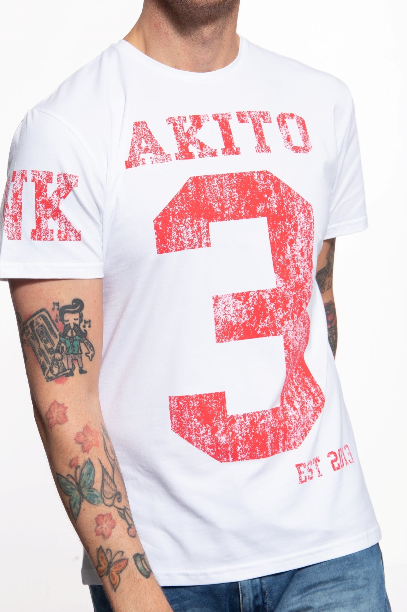 T-Shirt mit Print in der Front und auf dem Ärmel Number