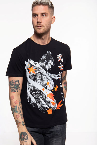 T-Shirt with Samurai Print