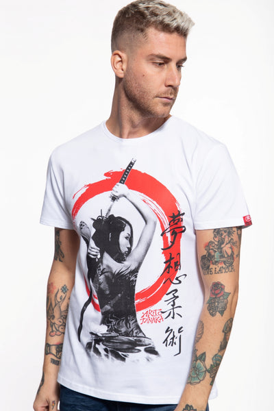 T-Shirt mit Print in der Front Geisha