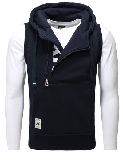 Kapuzenweste mit Stickerei Vertical Zip Vest