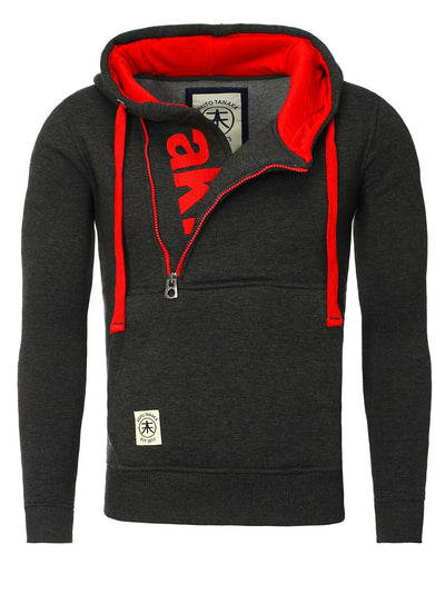 Kapuzenpullover mit Stickerei Schriftzug Vertical Zip Sweat