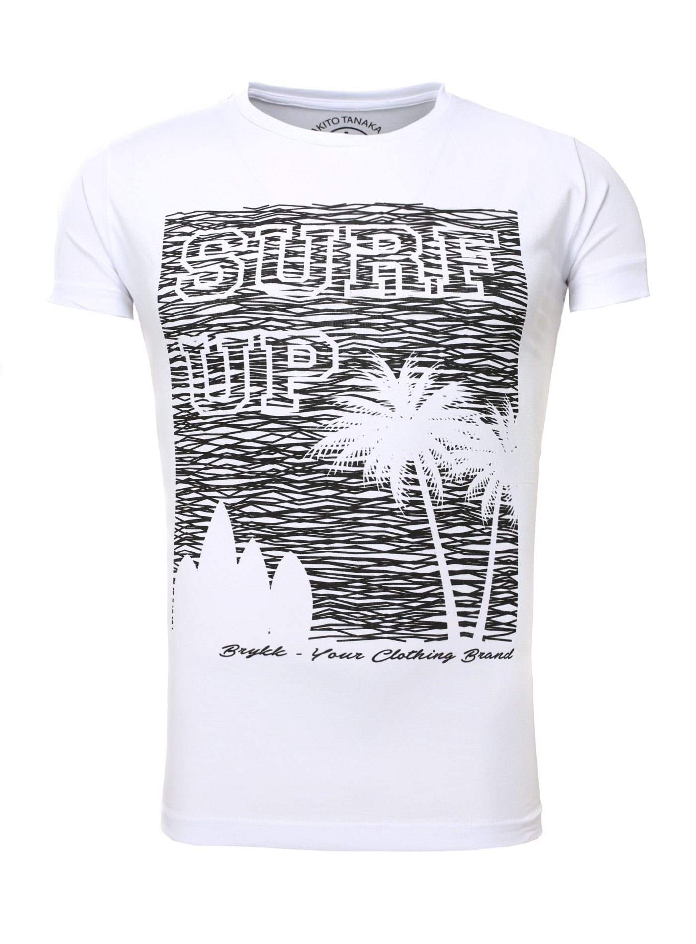 Rundhalsshirt mit Front Druck Surf Up