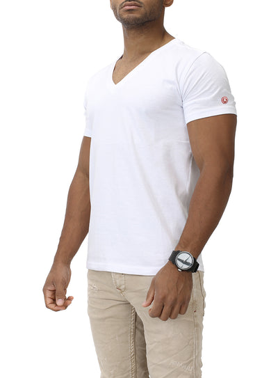Basic Slim Fit T-Shirt V-Neck DEEP