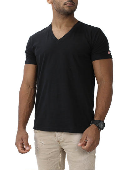 Basic Slim Fit T-Shirt V-Neck DEEP