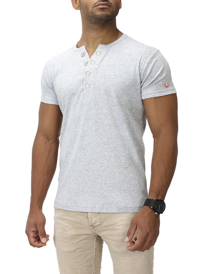 Basic Slim Fit T-Shirt Big Button