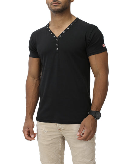 Basic Slim Fit T-Shirt Small Button