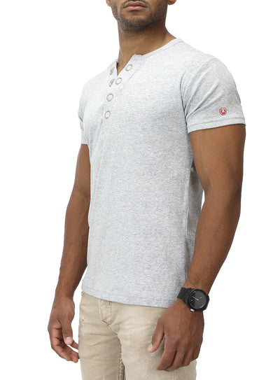 Basic Slim Fit T-Shirt Big Button