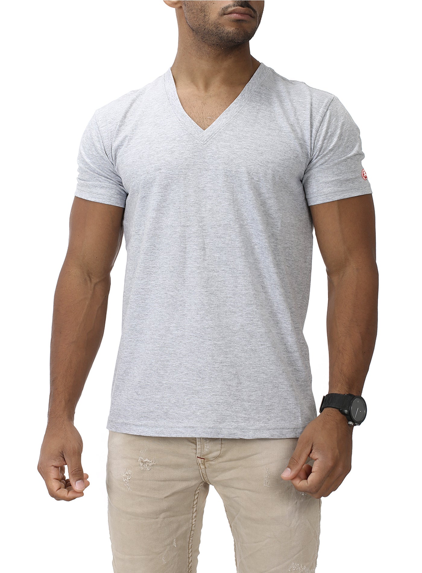Basic Slim Fit T-Shirt V-Neck DEEP