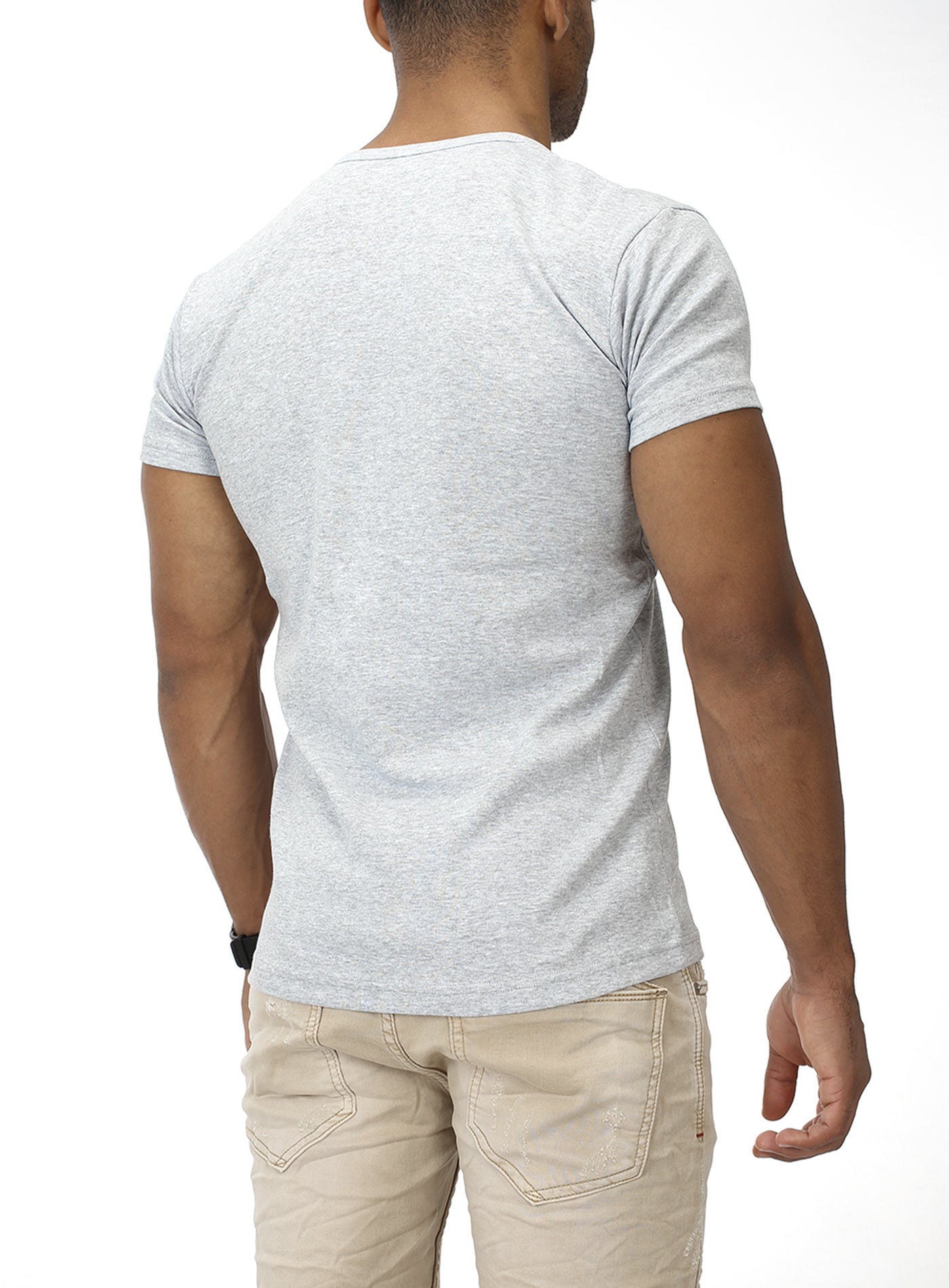 Basic Slim Fit T-Shirt Big Button
