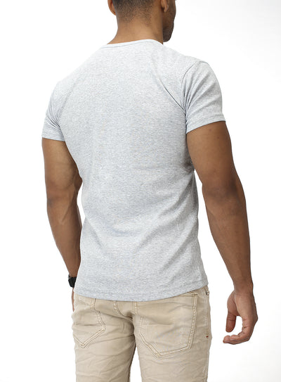 Basic Slim Fit T-Shirt Big Button