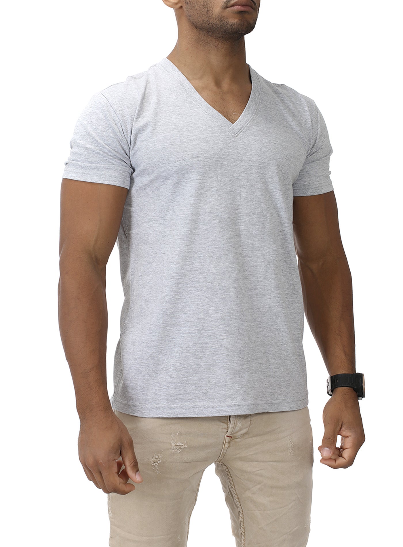 Basic Slim Fit T-Shirt V-Neck DEEP