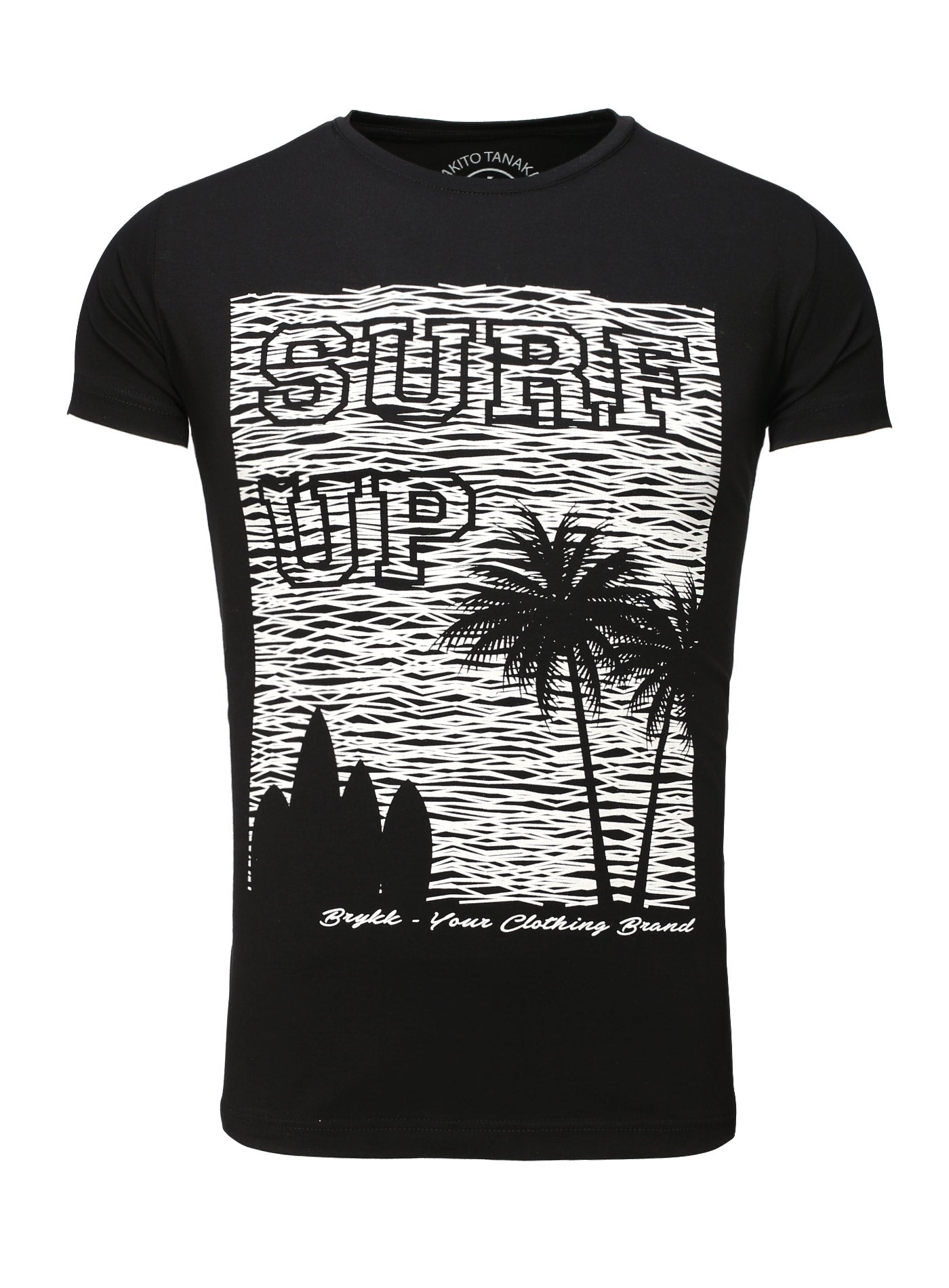 Rundhalsshirt mit Front Druck Surf Up