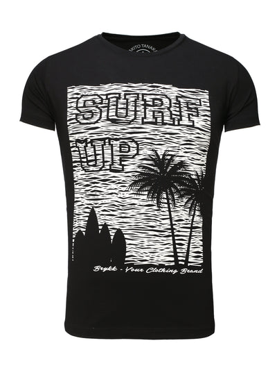 Rundhalsshirt mit Front Druck Surf Up