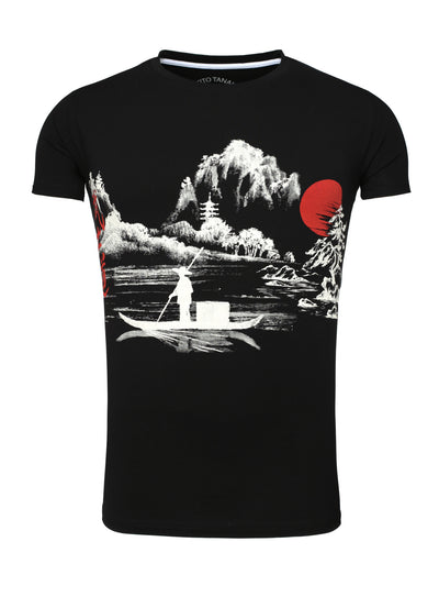 Rundhalsshirt mit japanischem Motiv Nagasaki