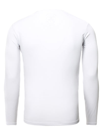Basic V-Neck Langarmshirt Basic Form mit Logostickerei