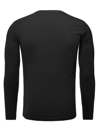 Basic V-Neck Langarmshirt Basic Form mit Logostickerei