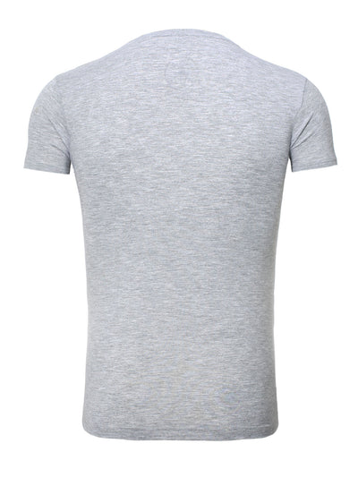 Basic V-Neck Kurzarmshirt Basic Form mit Logostickerei