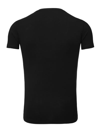 Basic V-Neck Kurzarmshirt Basic Form mit Logostickerei