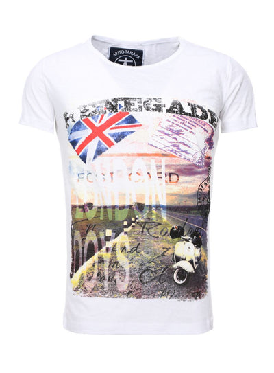 Rundhalsshirt mit farbigem Fotodruck Renegade Motors