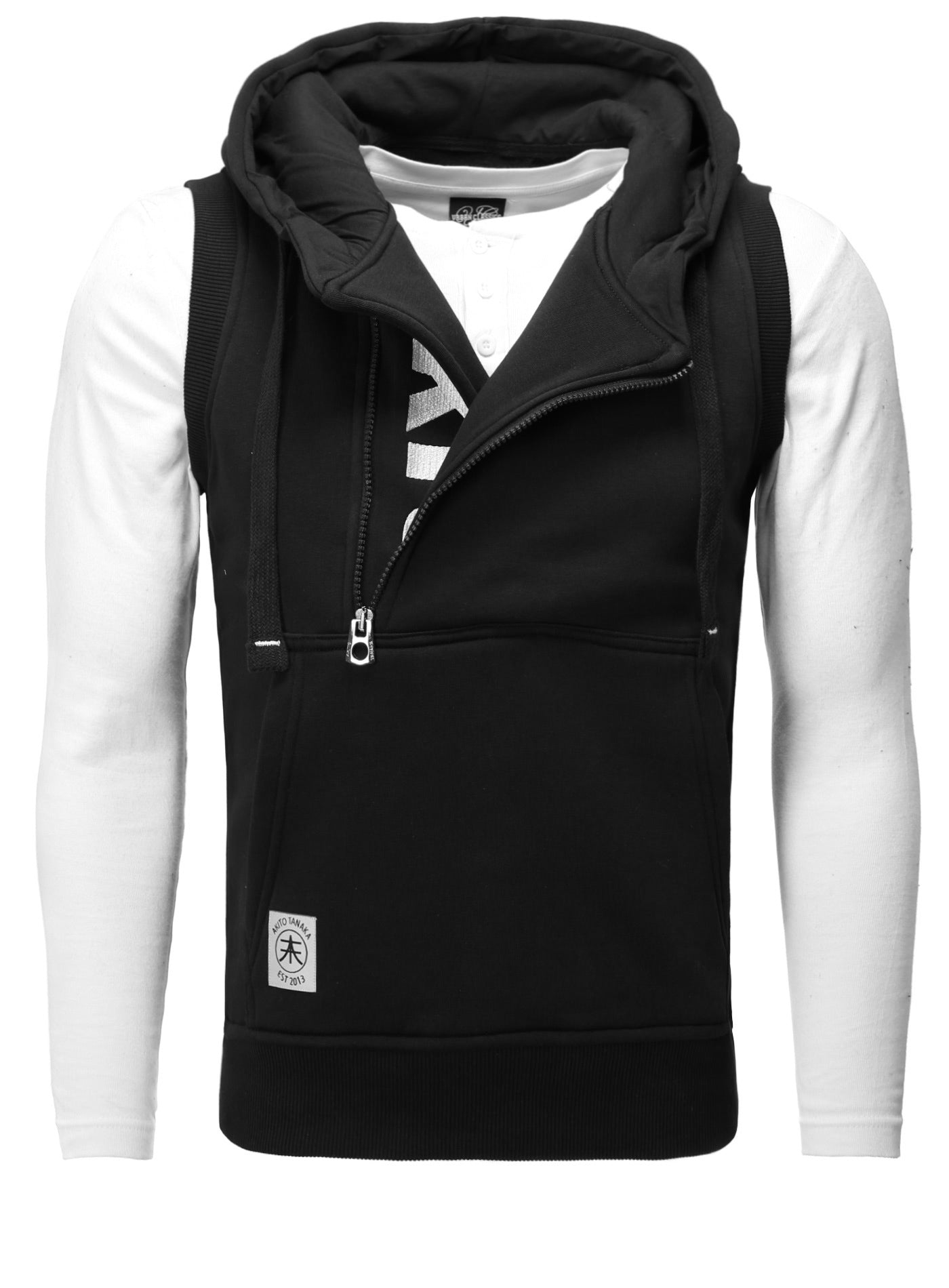 Kapuzenweste mit Stickerei Vertical Zip Vest