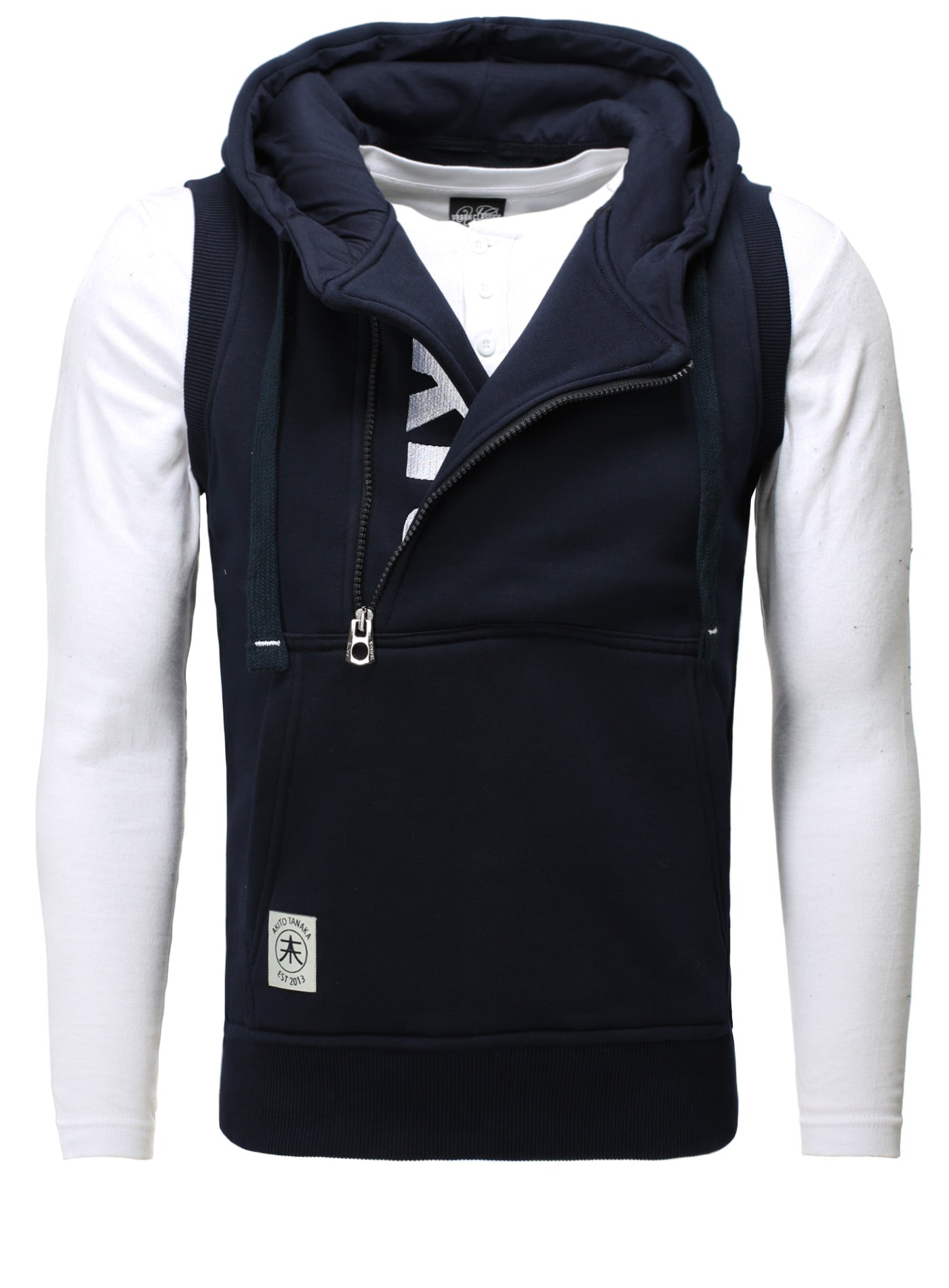 Kapuzenweste mit Stickerei Vertical Zip Vest