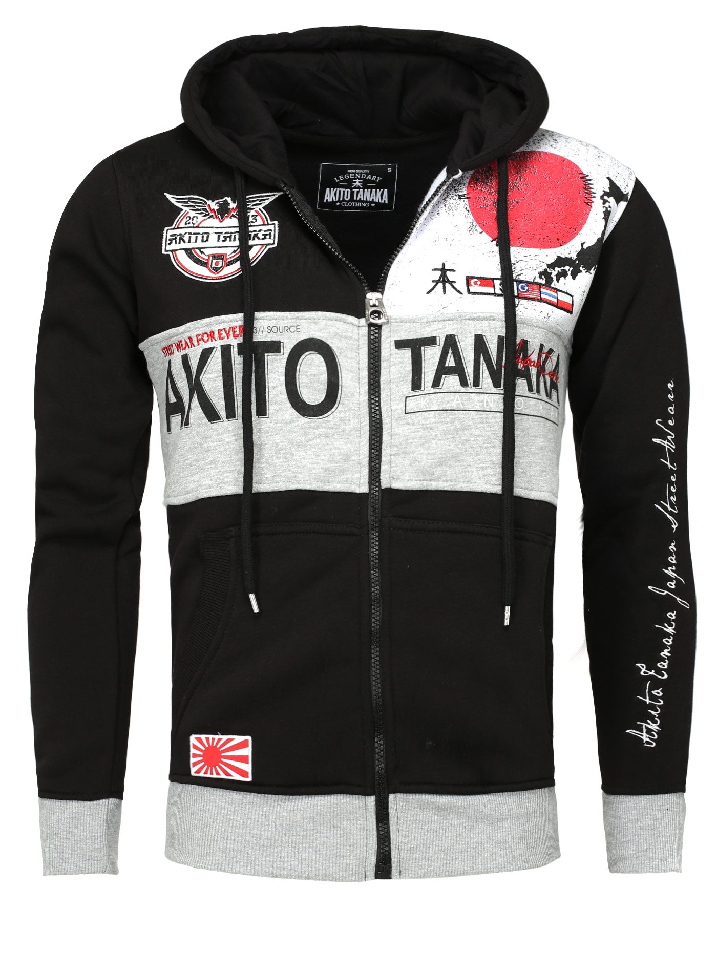 Kapuzensweatjacke mit Applikationen Japan Sweat