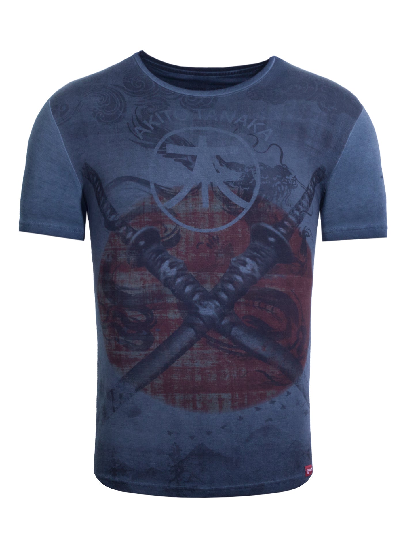 Print T-Shirt mit komplett bedrucktem Vorderteil Double Sword