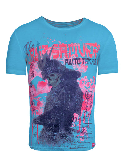 PrinT-Shirt mit Totenkopf Fotodruck Samurai Skull