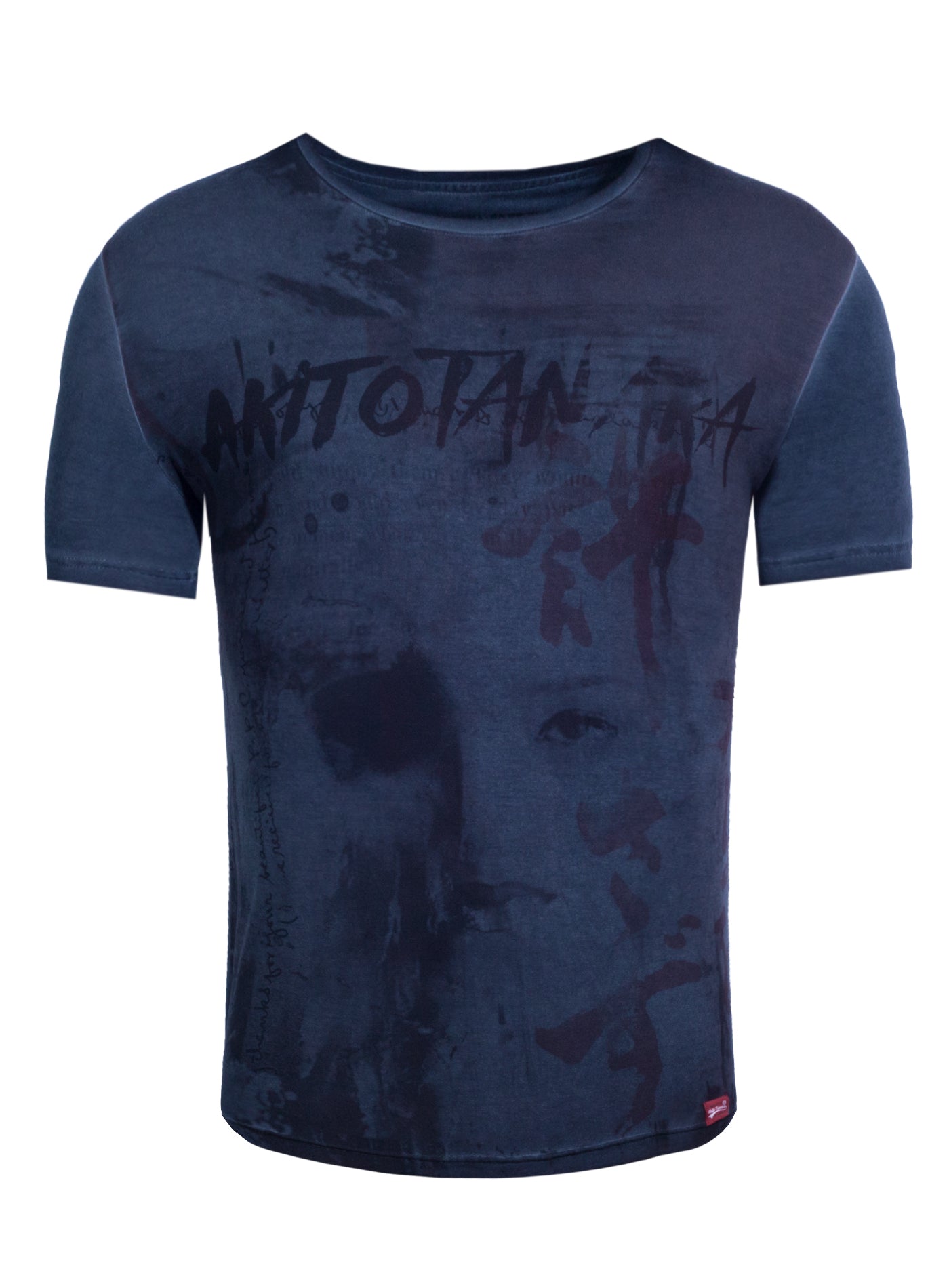 T-Shirt mit Druck und Used-Waschung Geisha Flow