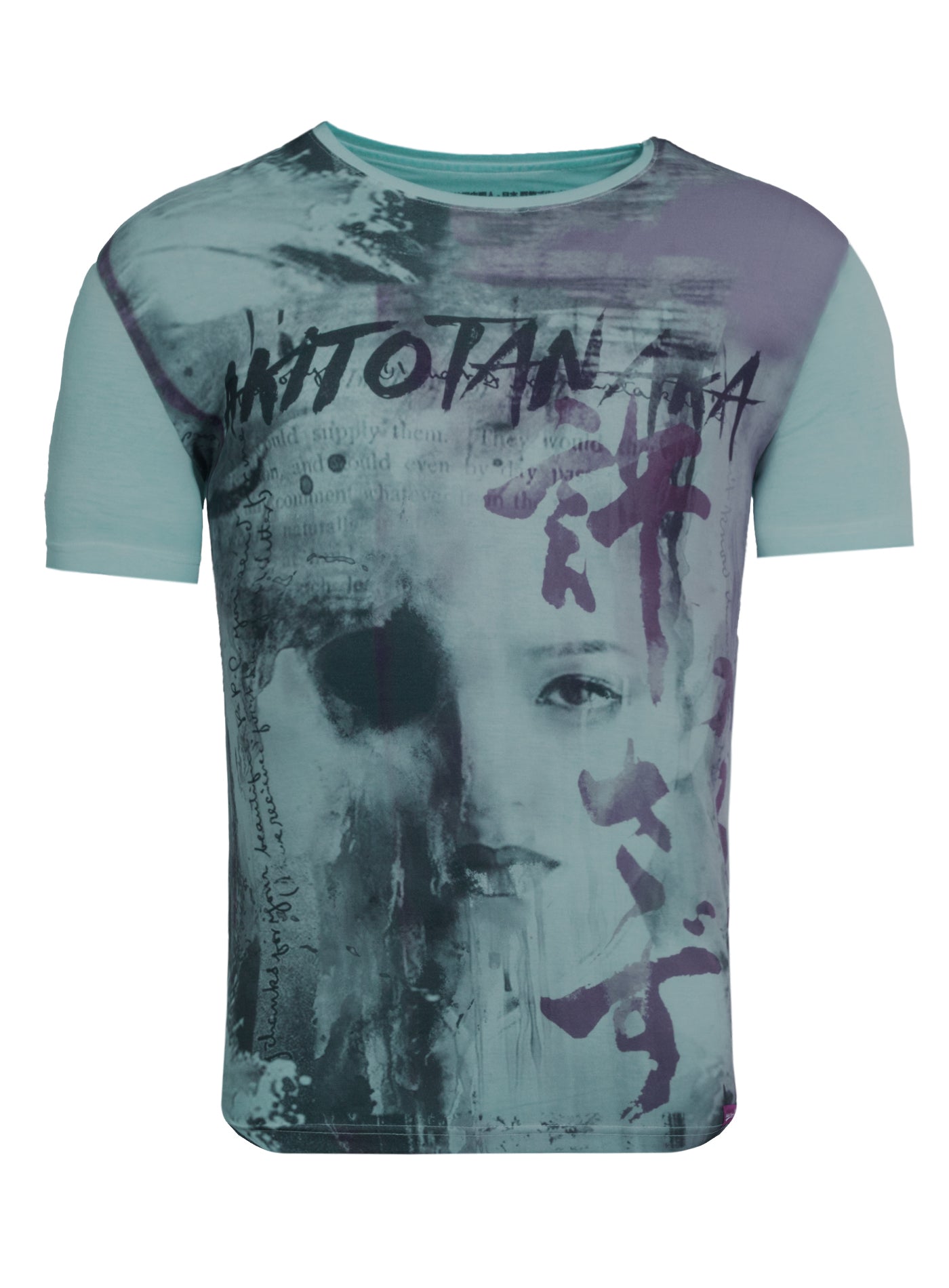 T-Shirt mit Druck und Used-Waschung Geisha Flow