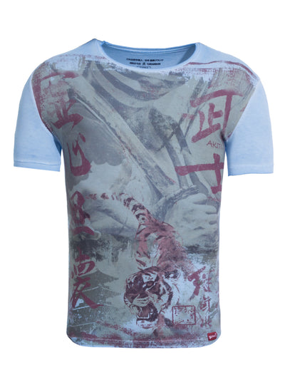 T-Shirt mit Tiger Motiv Samurai Fighter