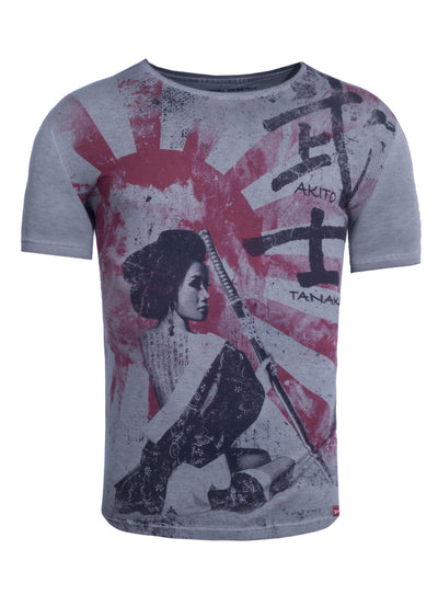 T-Shirt mit Geisha Print Geisha Flag