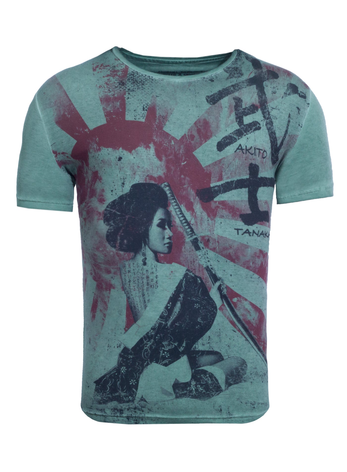 T-Shirt mit Geisha Print Geisha Flag