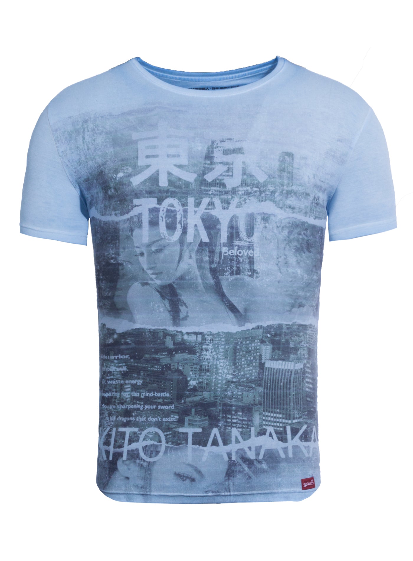 T-Shirt mit Collagen Druck Geisha Beloved