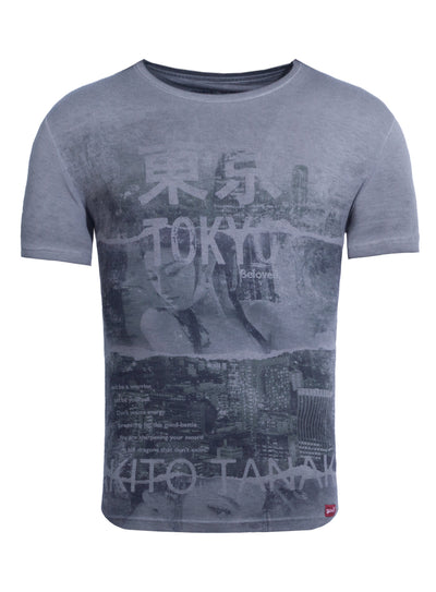 T-Shirt mit Collagen Druck Geisha Beloved
